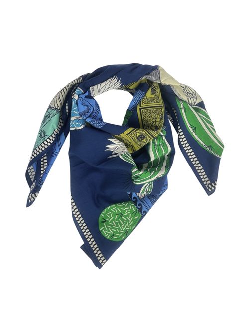 sciarpa donna 100x100 fantasia tequila blu Inoui Editions | SQUARE100-TEQUILACURACAO